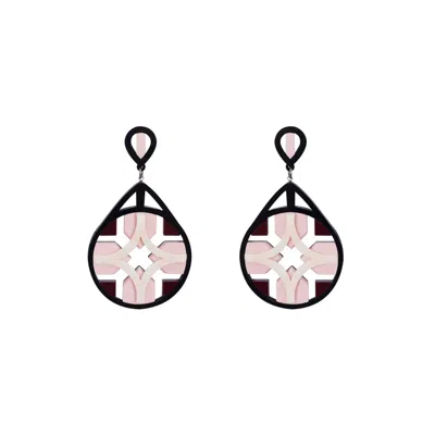 Gissa Bicalho Women's Acrylic Handmade Earring Tile Cream In White