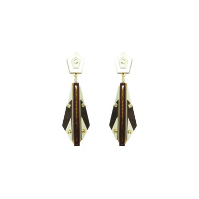 Gissa Bicalho Women's Acrylic Handmade Earring Tower Gold