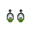 Gissa Bicalho Women's Acrylic Handmade Earring Tri-color - Green