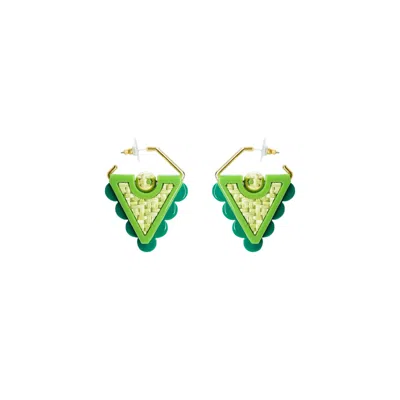 Gissa Bicalho Women's Acrylic Handmade Earring Ubá Pale Green