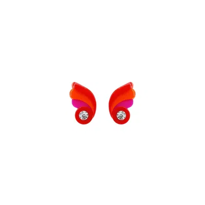 Gissa Bicalho Women's Acrylic Handmade Earring Xs Butterfly Red