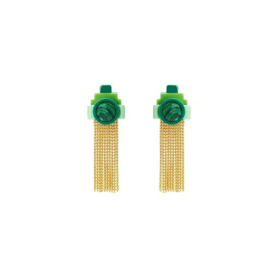 Gissa Bicalho Women's Acrylic Handmade Earring Ytu Pale Green