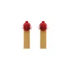Gissa Bicalho Women's Acrylic Handmade Earring Ytu Pink In Red