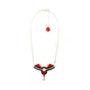 Gissa Bicalho Women's Acrylic Handmade Necklace Alamanda Red In Multi
