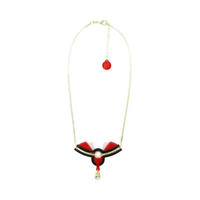 Gissa Bicalho Women's Acrylic Handmade Necklace Alamanda Red