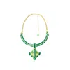 Gissa Bicalho Women's Acrylic Handmade Necklace Buriti Green In Gold