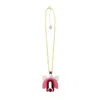 Gissa Bicalho Women's Acrylic Handmade Necklace Chain Lilium Pink In Gold