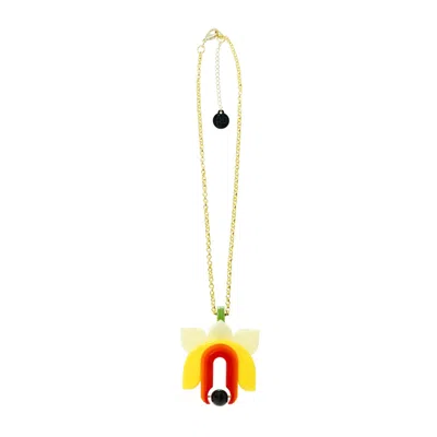 Gissa Bicalho Women's Acrylic Handmade Necklace Chain Lilium Yellow