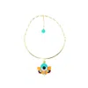 Gissa Bicalho Women's Acrylic Handmade Necklace Choker Petunia Orange In Gold