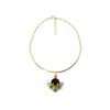 Gissa Bicalho Women's Acrylic Handmade Necklace Choker Petunia Pale Green In Gold