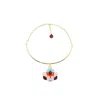 Gissa Bicalho Women's Acrylic Handmade Necklace Choker Petunia Pink In Gold