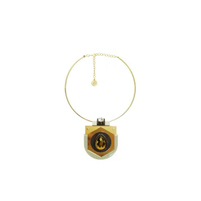 Gissa Bicalho Women's Acrylic Handmade Necklace Empire Gold