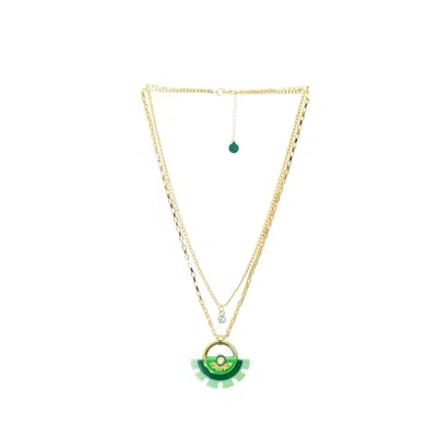 Gissa Bicalho Women's Acrylic Handmade Necklace Indaiá Pale Green
