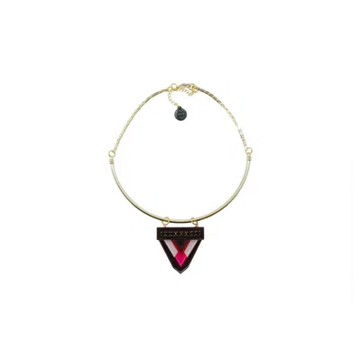 Gissa Bicalho Women's Acrylic Handmade Necklace Kit Kuntur Pink
