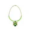 Gissa Bicalho Women's Acrylic Handmade Necklace Lilium Green In Green