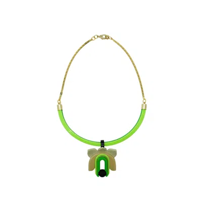 Gissa Bicalho Women's Acrylic Handmade Necklace Lilium Green