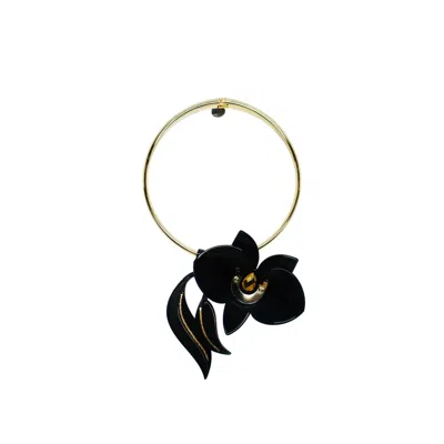 Gissa Bicalho Women's Acrylic Handmade Necklace Orchid Deco Black