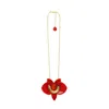 Gissa Bicalho Women's Acrylic Handmade Necklace Orchid Pendant Red In Red