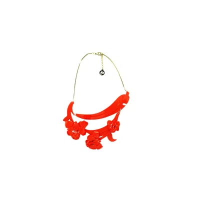 Gissa Bicalho Women's Acrylic Handmade Necklace Orchid Red