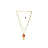 Gissa Bicalho Women's Acrylic Handmade Necklace Ytu Orange In Gold