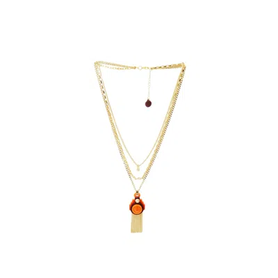 Gissa Bicalho Women's Acrylic Handmade Necklace Ytu Orange