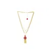 Gissa Bicalho Women's Acrylic Handmade Necklace Ytu Orange In Gold