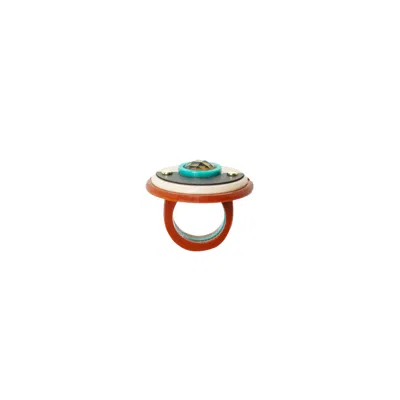 Gissa Bicalho Women's Acrylic Handmade Ring Empire Cinnamon In Yellow
