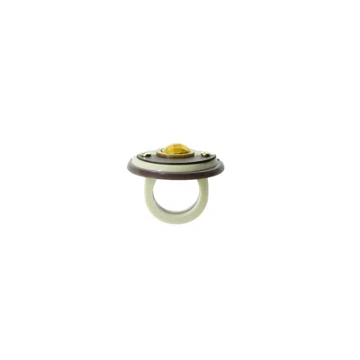 Gissa Bicalho Women's Acrylic Handmade Ring Empire Gold