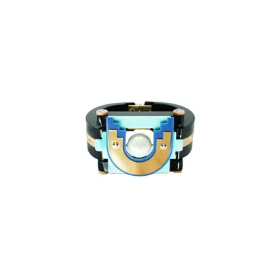 Gissa Bicalho Women's Black / Blue Handmade Acrylic Bracelet Maya Black & Blue Hortensia In Neutral