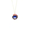 Gissa Bicalho Women's Black / Blue / Red Acrylic Handmade Necklace Pendant Eye S Red In Blue