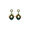 Gissa Bicalho Women's Black / Brown / Green Handmade Acrylic Earring Pendant Alecrim Cream In Green