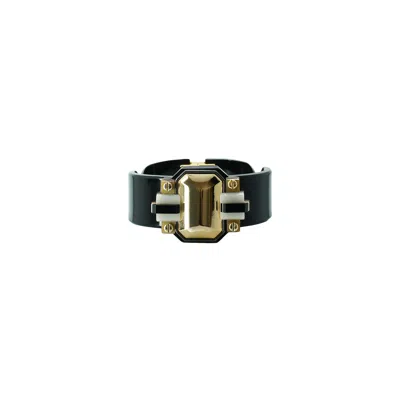Gissa Bicalho Women's Black / Gold Bracelet Hex Deco Black