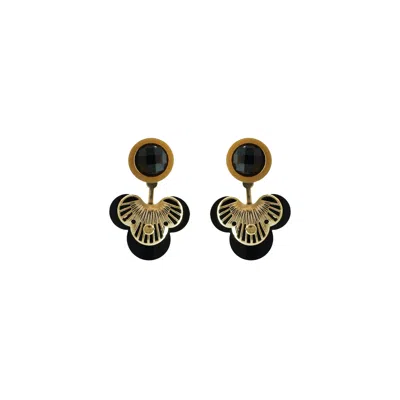 Gissa Bicalho Women's Black / Gold Earring Palm Lob Black