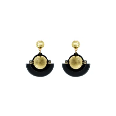 Gissa Bicalho Women's Black / Gold Earring Pupile Smoked In Multi