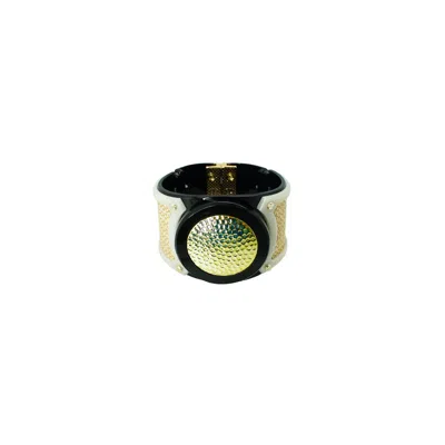 Gissa Bicalho Women's Black / Gold Handmade Acrylic Bracelet Dune