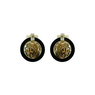 Gissa Bicalho Women's Black / Gold Handmade Acrylic Earring Dune