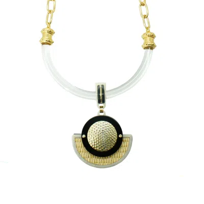 Gissa Bicalho Women's Black / Gold Handmade Acrylic Necklace Dune