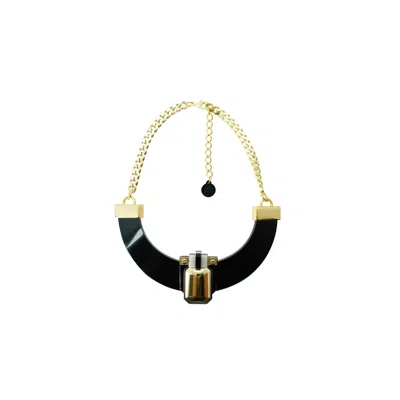 Gissa Bicalho Women's Black / Gold Necklace Hex Black In Multi