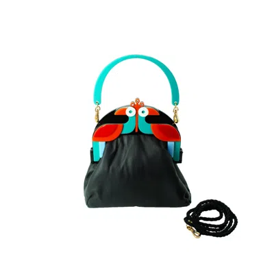 Gissa Bicalho Women's Black / Green Handmade Acrylic Bag Toucan Turquoise Green In Multi