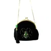 Gissa Bicalho Women's Black / Green Handmade Acrylic Bag Velvet Black Scarab Green In Multi