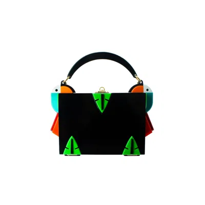 Gissa Bicalho Women's Black / Green Handmade Acrylic Clutch Toucan Green