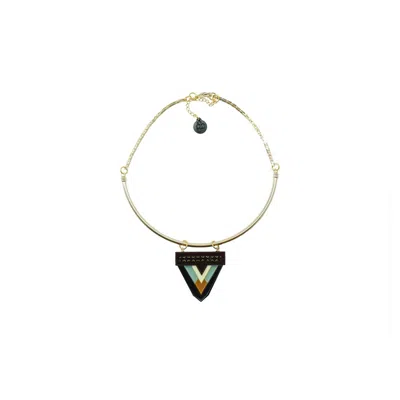 Gissa Bicalho Women's Black / Green / Yellow Acrylic Handmade Necklace Kit Kuntur Mustard In Multi