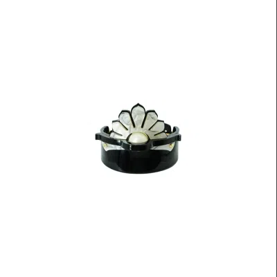 Gissa Bicalho Women's Black / Neutrals Handmade Acrylic Bracelet Daisy Nacre