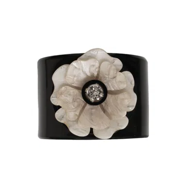 Gissa Bicalho Women's Black / Neutrals Handmade Acrylic Bracelet Pick Up Camelia