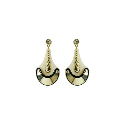 Gissa Bicalho Women's Black / Neutrals Handmade Acrylic Earring Oasis Pendant