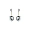 Gissa Bicalho Women's Black / White Handmade Acrylic Earring Double Cube White And Black