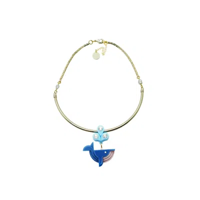 Gissa Bicalho Women's Blue Handmade Necklace Whale Hortensia