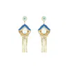 Gissa Bicalho Women's Blue / Neutrals Acrylic Handmade Earring Maya Nude In Blue