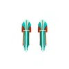 Gissa Bicalho Women's Brown / Green Handmade Acrylic Earring Palm Deco Cinnamon