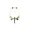 Gissa Bicalho Women's Brown / Green Handmade Acrylic Necklace Dragonfly